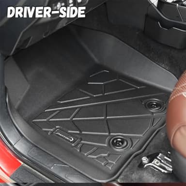 PARTZER Floor Mats for Toyota Tacoma 2016-2023 Double Cab (Only Fit Automatic), Custom Fit All-Weather TPE Floor Liners, Front & 2nd Row Mat for Tacoma Car Accessories - Image 3
