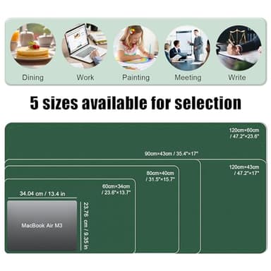 Large Desk Pad, 47.2'' x 23.6'', Office Desk Mat, Computer Mat for Desk, Leather Desk Pad Protector, Sewing Desk Blotter, Desktop Writing Pad for Office/Home/Decor Dark Green - Image 4
