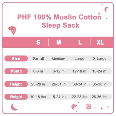 PHF 100% Muslin Cotton Baby Sleep Sacks, 12-18 Months Sleep Sack with 2-Way Zipper, 2 Pack Cooling 0.5 TOG Breathable Large Size Sleeveless Baby Wearable Blanket for Baby Girl, Rainbow - Image 7