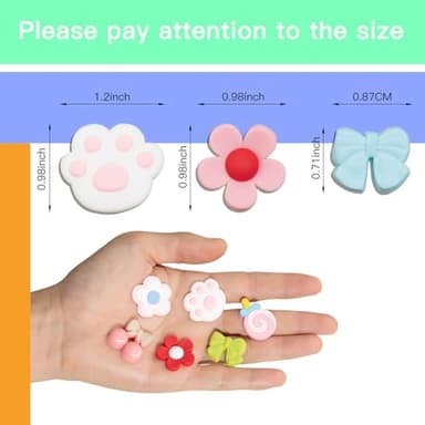 COYWX Cute Shoe Charms for Girls & Women, Colourful Aesthetic DIY Accessories with Pearl, Bowknot, Flower, Strawberry, Cherry for Party, Travel, Birthday Gifts - Image 4