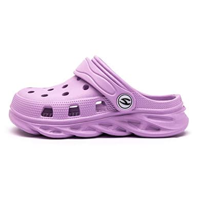 HOBIBEAR Girls Classic Graphic Toddler Garden Clogs Slip on Water Shoes (Purple-Size 8 Toddler) - Image 2