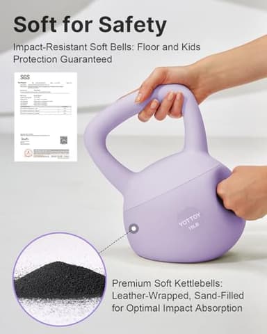 YOTTOY Soft Kettlebell,Kettlebell Anti-Slip Grip Weight for Home Workouts, Kettlebells Set Strength and Safety Guaranteed (Purple, 20 LB) - Image 2