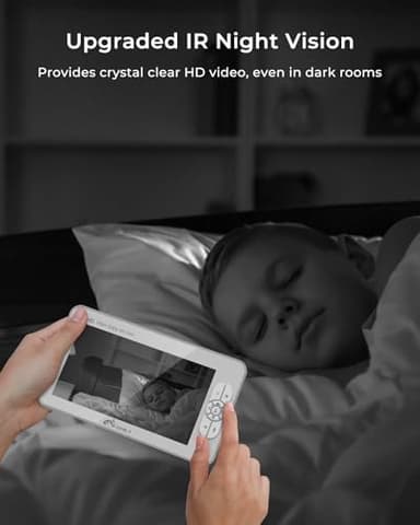 iFamily 7" Large Split Baby Monitor with 2 HD Cameras and Audio, 1080P HD Video Baby Monitor No WiFi,Hack Proof - Image 6