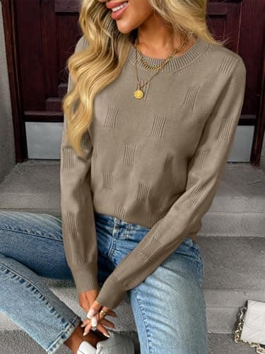 LILLUSORY Womens Sweaters Fall Fashion 2025 Lightweight Long Sleeve Knit Pullover Casual Trendy Tops Winter Clothes Camel L - Image 4
