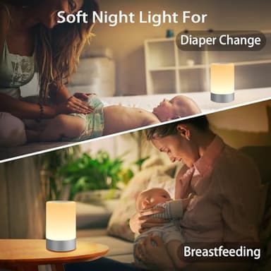 G Keni Nursery Night Light for Baby, Portable LED Touch Night Lamp for Kids and Adult, Breastfeeding, Sleep Aid, USB Rechargeable Nursing Lamp, Bedside Dimmable Warm Night Light, Soft Eye Caring - Image 3