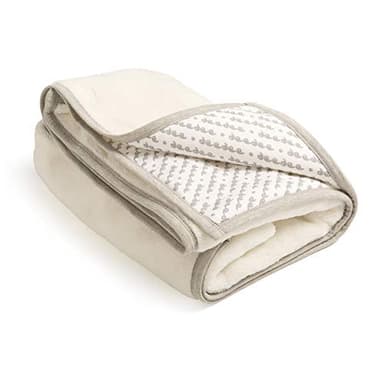 Oversized Luxuriously Soft Blanket for Toddler, Baby, Infant, Newborn, Boys, and Girls - Plush Unisex Receiving Blankets for Crib and Stroller, Ivory/Grey, 47” x 47”, Furry Blankie by baby deedee - Image 2