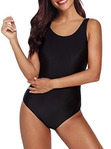 Women's One Piece Swimsuits for Women Athletic Training Swimsuits Swimwear Racerback Bathing Suits for Women B Black Small (fits Like US 2-4) - Image 1