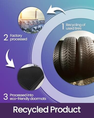 DEXI Front Door Mats Outside Entrance, Heavy Duty Non-Slip Rubber Entry Mat, Dirt Trapping Waterproof Low-Profile Welcome Doormat for Entryway, 24x36, Black - Image 3