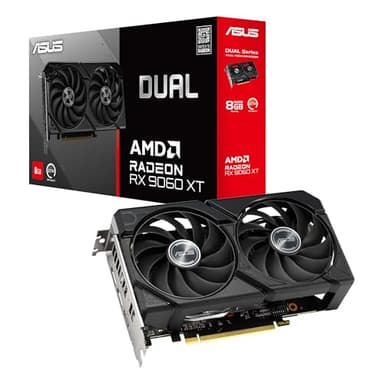 ASUS Dual Radeon™ RX 9060 XT 8GB GDDR6 Graphics Card (PCIe 5.0, HDMI 2.1b, DisplayPort 2.1a, 2.5-Slot Design, Axial-tech Fan Design, 0dB Technology, and More) - Image 1