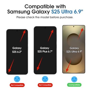 amFilm Auto-Alignment OneTouch for Samsung Galaxy S25 Ultra 6.9" Screen Protector + Camera Lens Protector, Tempered Glass, 30 seconds Installation, Bubble Free, Case Friendly, Anti-Scratch [2+2 Pack] - Image 2