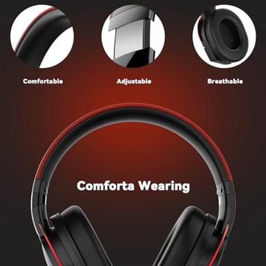 IMYB A88 Gaming Headset with Microphone, Stereo Wired Noise Cancelling Over-Ear Headphones with Mic for Pc, Ps5, Xbox One Series X/s, Ps4, Computer, Laptop, Mac, Nintendo, Gamer (Red) - Image 4