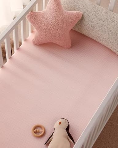 Yoofoss Pack and Play Sheets Girl 2 Pack, 38x26 Mini Crib Sheets Fitted for Baby Compatible with Graco Pack n Play Mattress,Ultra Soft Breathable Microfiber Pink Floral - Image 7