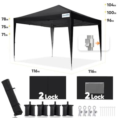 Quictent Privacy 10x10 Pop up Canopy Tent with Sidewalls and Roll-up Ventilated Windows, One Person Setup, Easy Outdoor Commercial Gazebo Shelter Enclosed Waterproof, Bonus 4 Sandbags - Image 2