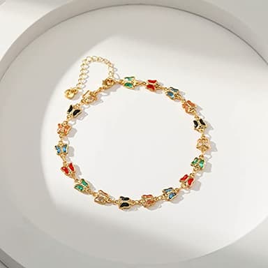Butterfly Anklets for Women 18 Gold Plated Dainty Gold Butterfly Anklet Bracelets for Women Teen Girls, Adjustable, Handmade Anklets - Image 6