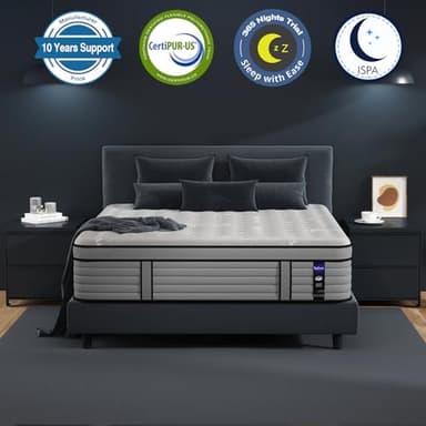 DIFAME Queen Size Mattress, 14 Inch Gel Memory Foam Queen Hybrid Mattress in a Box, Individually Pocket Spring for Motion Isolation, Pressure Relief, Edge Support, Medium, 100-Night Trial, CertiPUR-US - Image 6