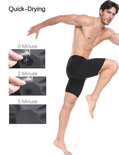 HovSiyla 6 Pack Compression Shorts Men Performance Sports Workout Athletic Running Underwear Shorts Spandex Black-L - Image 3