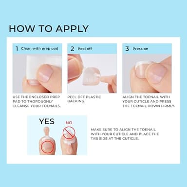 KISS imPRESS Pedicure Press On Toenails, 'Angel Vibes', White, Short Squoval, Pedicure Nail Kit Includes 24 Press On Toenails, Prep Pad, Mini Nail File, & Pedicure Stick - Image 2