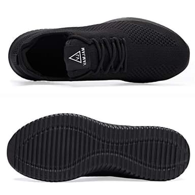VAMJAM Men's Running Shoes Ultra Lightweight Breathable Walking Shoes Non Slip Athletic Fashion Sneakers Mesh Workout Casual Sports Shoes All Black Size 10.5 - Image 2