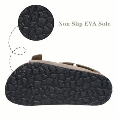 ZUSERIS Kids Cork Footbed Sandals Toddler Slippers Open Toe Cute Summer Slip-on Slides Sandals with Adjustable Buckle for Boys Girls,Khaki,7 Toddler=Label 24 - Image 4