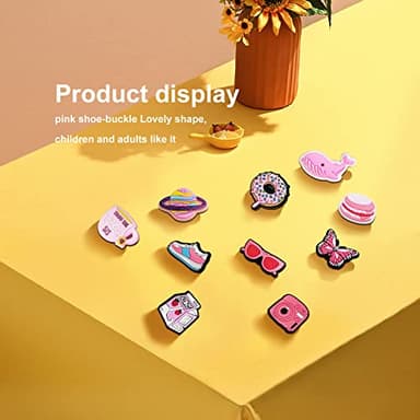 IOKUKI 35 PCS Pink Shoe Charm for Girls Women, Aesthetic Shoe Decoration Charms for Clog Slides Sandals, Pink Party Favors - Image 4