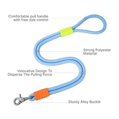 Maogoublue 2.29FT Dog Leash for Small Medium Large Dogs with 360° Rotating Alloy Buckle, Innovative Design, Adjustable Comfortable Handle and Sturdy Polyester Material (Pink) - Image 2