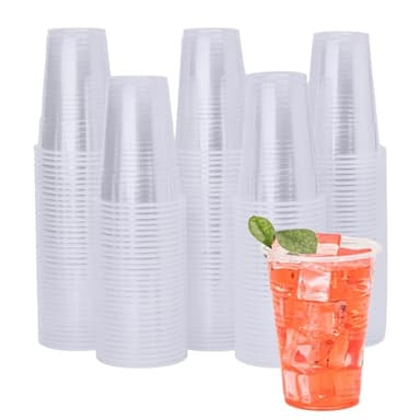 YEEHAW 9 oz Plastic Cups, 500 Pack - Clear Disposable Drinking Water Cups for Cold Beverages, Ideal for Party - Image 1