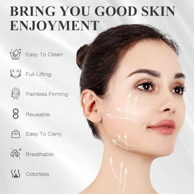 Juskaa Chin Strap for Sleeping,Double Chin Reducer,Adjustable Chin Strap,Jaw Strap,Jawline Shaper,V Line Lifting Mask,Black,M - Image 6