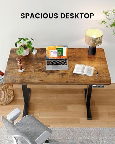 ErGear Whole Piece Standing Desk with 59x24 inch Desktop, Adjustable Stand Up Desk for Home Office, Electric Computer Desk Workstation with Cable Management Tray, Vintage Brown, EGESD67V - Image 4