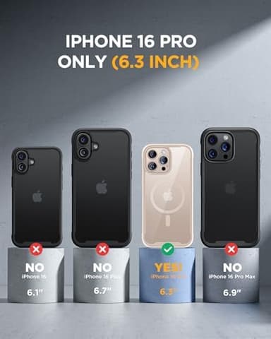 Miracase Magnetic for iPhone 16 Pro Case Full-Body Phone with Built-in Glass Screen Protector, [Compatible with MagSafe] Military Drop Proof 16 Pro Cover Bumper 6.3 inch, Desert - Image 9