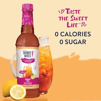 Jordan's Skinny Mixes Sugar Free Syrup, Sweet Tea Flavor, Flavored Water Enhancer, Drink Mix for Ice Tea, Lemonade & More, Zero Calorie Flavoring, Keto Friendly, 25.4 Fl Oz, 1 Pack - Image 4