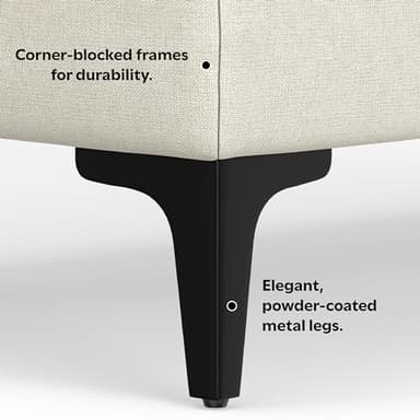 SIMPLIHOME Ava Ottoman in 100% Recycled Polyester Tightly Woven Performance Fabric, Cream, 36-inch Wide, Mid-Century Modern Style Multipurpose Table or Footrest Ottoman, Assembled,for Living Room - Image 14