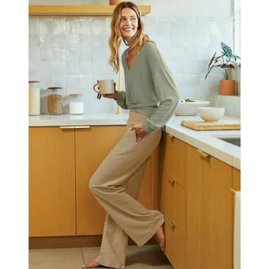 NEW YOUNG 3 Pack Women's Wide Leg Pants with Pockets High Waist Loose Sweatpants Casual Lounge Yoga Workout Palazzo - Image 3