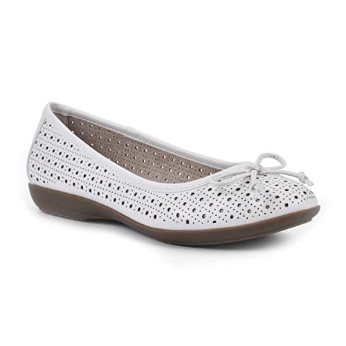 CLIFFS BY WHITE MOUNTAIN Cheryl Women's Ballet Flat, White/Burnished/Smooth, 7 M - Image 1