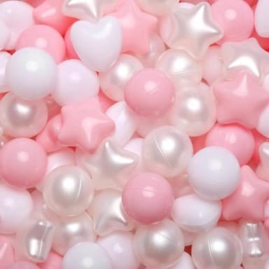 GOGOSO Ball Pit Balls,Plastics Balls for Ball Pit, Stars Hearts Shape for PastelBall for Toddlers Kids - Image 3