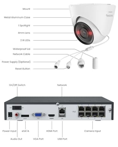 REOLINK New Version 12MP Smart Security System with AI Video Search, Person/Vehicle/Animal Detection Color & Infrared Night Vision, Two-Way Talk, 24/7 Recording, Perimeter Protection, RLK8-1200D4-A - Image 9