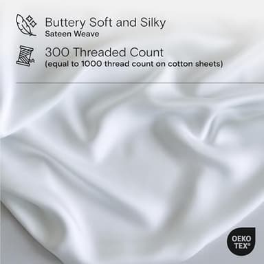 DOZ Duvet Cover Set, 100% Viscose derived from Bamboo, Organically Grown, Buttery Soft, Cooling Duvet Covers, High GSM, 1 Duvet Cover and 2 Pillowcases, 106"x90" (Snow, King/Cal King - Image 4