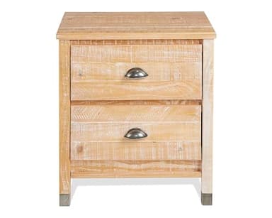 Camaflexi Baja Night Stand / 2 Drawer / Solid Wood / Rustic Bedside Table for Bedroom, Living Room, Sofa Couch, Hall / Metal Drawer Pulls, Barnwood Finish, Brown - Image 4