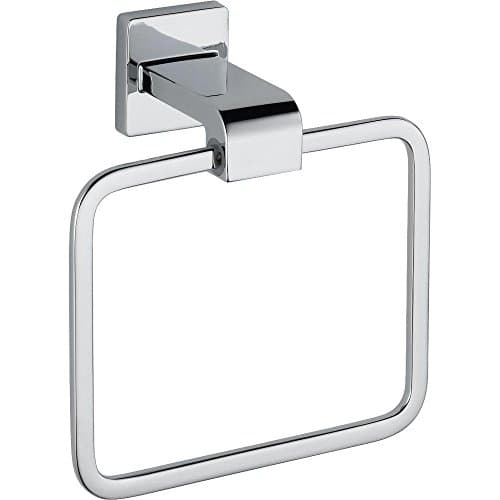 Delta Ara (1-Pack) Hand Towel Holder Polished Chrome Towel Racks for Bathroom Wall Square Towel Ring Holder for Bath Towel Hanger for Kitchen, Bathroom Accessories 77546 - Image 1