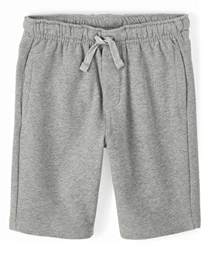 Gymboree Boys and Toddler Fleece Jogger Shorts, Heather Grey, 3T - Image 1