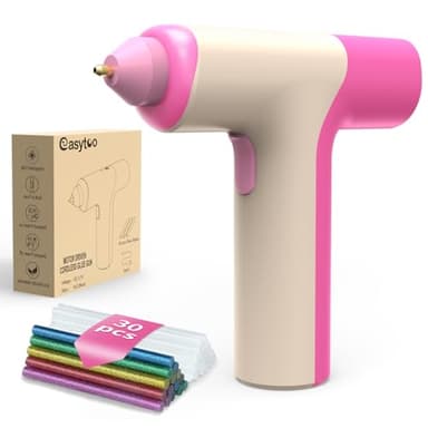 Cordless Hot Glue Gun, Auto Dispensing 15s Heating Fast Craft Glue Gun with 30 Pc Premium Mini Glue Stick, Automatic-Safety-Power-Off, Type-C Rechargeable Glue Gun for DIY Crafts, School, Home Repairs - Image 1