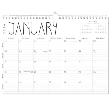 GuassLee Wall Calendar 2026 12 Months Planner Through Jan. 2026 to Dec 2026 17" X 12" Paper Monthly Planner Wall Hanging Calendar with Thick Paper for Easy Organizing - Image 1