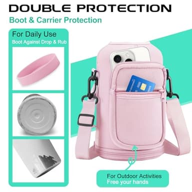 Half Gallon Water-Bottle with Straw - Pop-up Chug Lid (Cold 48H & Hot 24H) 64oz Insulated Water Bottle Flask with Sleeve Strap, Paracord Handle, Bottle Boot, Pink Stainless Steel Metal Water Jug - Image 5