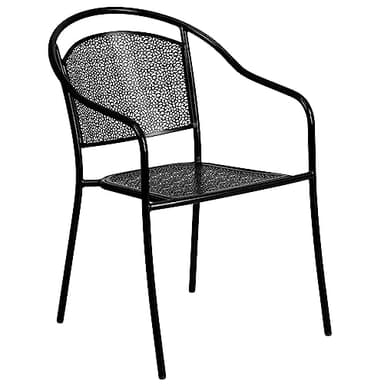 Flash Furniture Oia 5-Piece Commercial Grade Steel Patio Table and Chairs Set, Outdoor Dining Set with Square Table and 4 Round Back Chairs, Black - Image 10