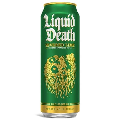 Liquid Death, Severed Lime, Lime-Flavored Sparkling Water, 8-Pack (19.2oz Cans), Low Calorie & No Artificial Sweeteners - Image 2