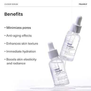 FRANKLY Closer Serum | Pore Minimizer Serum | 9 Peptides, Vegan Collagen, Adenosine, PHA | Korean Pore Minimizer for Glass Skin, Anti-Aging, Hydration, Elasticity | 1.01 fl oz - Image 5