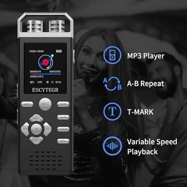 ESCYTEGR 144GB Digital Voice Activated Recorder 1536KBPS Audio Voice Recorder with Playback Recording Device Dictaphone Sound Tape Recorder with Password Protection for Lectures,Meetings - Image 4