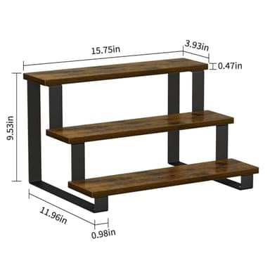 YINMIT Wooden Display Riser Stand,15.75 Inch Tiered Perfume and Cologne Organizer Stand, 3 Tier Spice Rack Organizer, Rustic Display Shelf for Candles (Brown,3 Tier Large) - Image 4