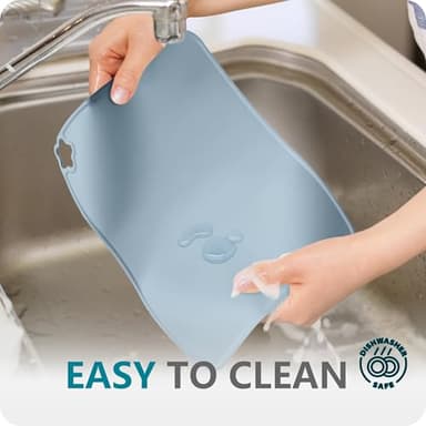 Cutebe Silicone Placemat for Toddles Kids Non-Slip Reusable Portable Kids Placemats for Dinning Table Heat Resistant Placemats, Baby Placemat Stain Resistant Silicone Mat for Dining Table 3 Pack - Image 8