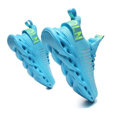 GSLMOLN Outdoor Breathable Mesh Knited Jogging Athletic Running Shoes Sky Blue Size 8.5-9 - Image 5