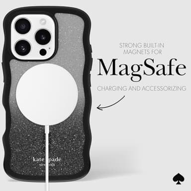kate spade new york iPhone 16 Pro Case - Compatible with MagSafe - Designer Phone Case - Wavy Nightfall - Image 7